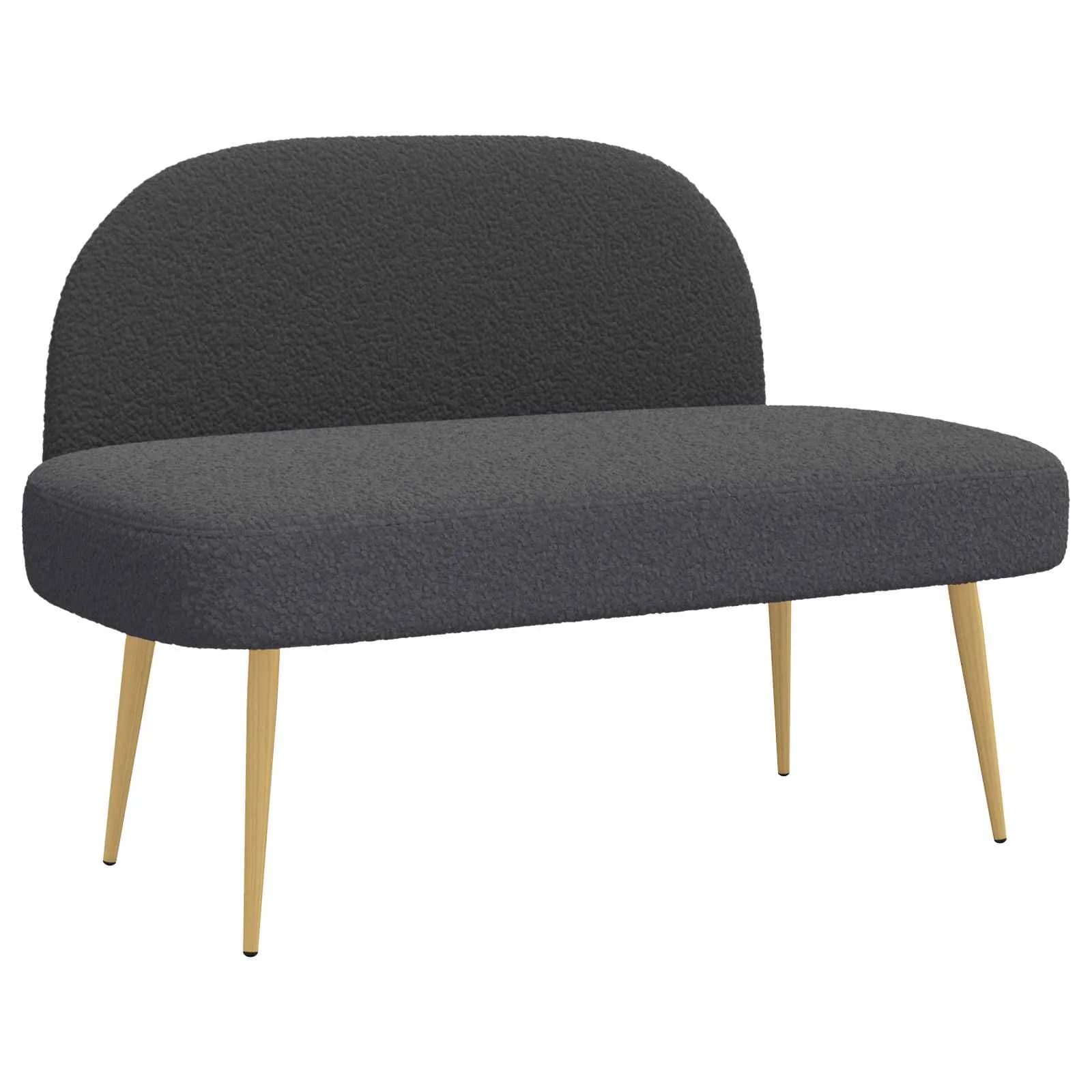 Oblazinjena klop z naslonom Temno siva 110 x 60 x 76 cm Bouclé - slika 2