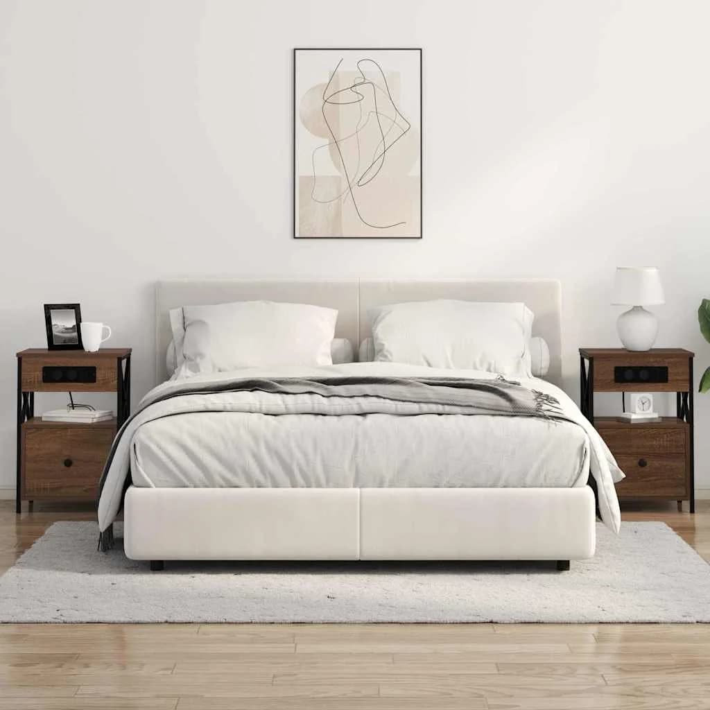 Nočna omarica Rjav hrast 40 x 31 x 60 cm Inženirski les - slika 4