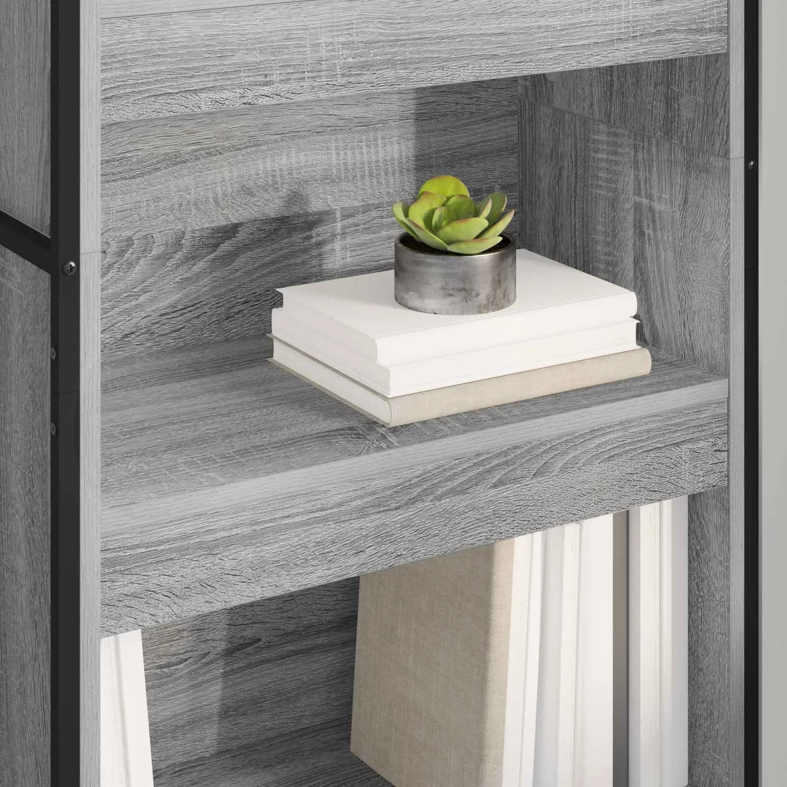 Knjigovni omar 60 x 30 x 189,5 cm Inženirski les Siva Sonoma - slika 4