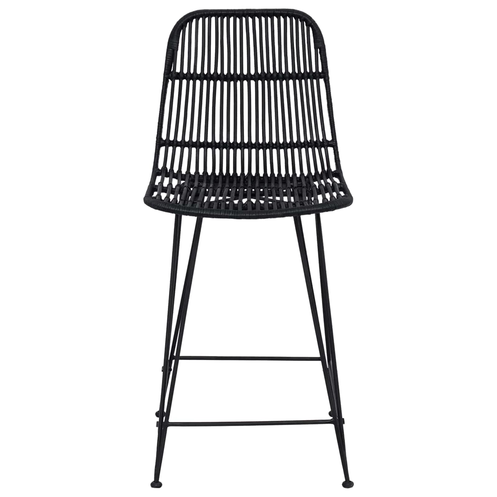 Barski stol 2 kos Črna 44 x 54 x 96 cm Rattan in jeklo - slika 5