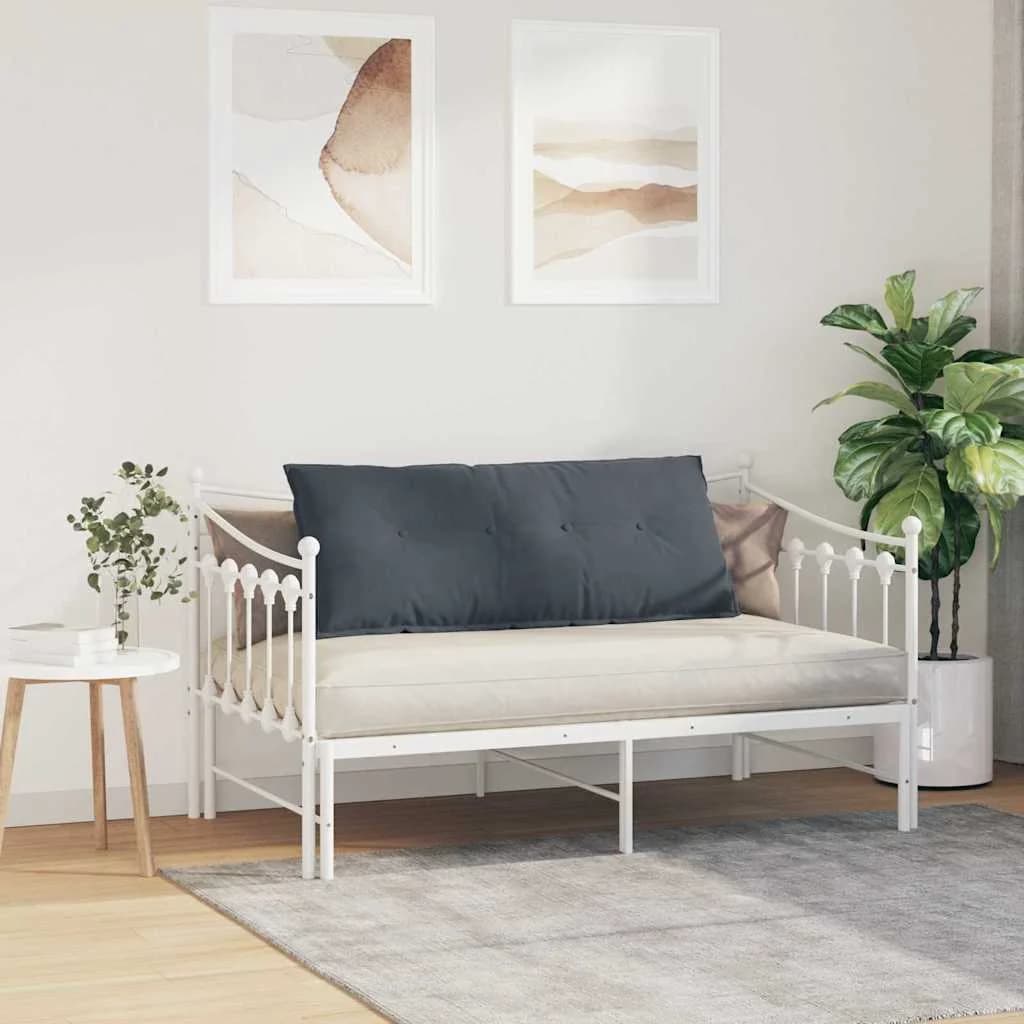 Poglavni vzglavnik Temno siva 120 x 50 cm Žametna tkanina - slika 4