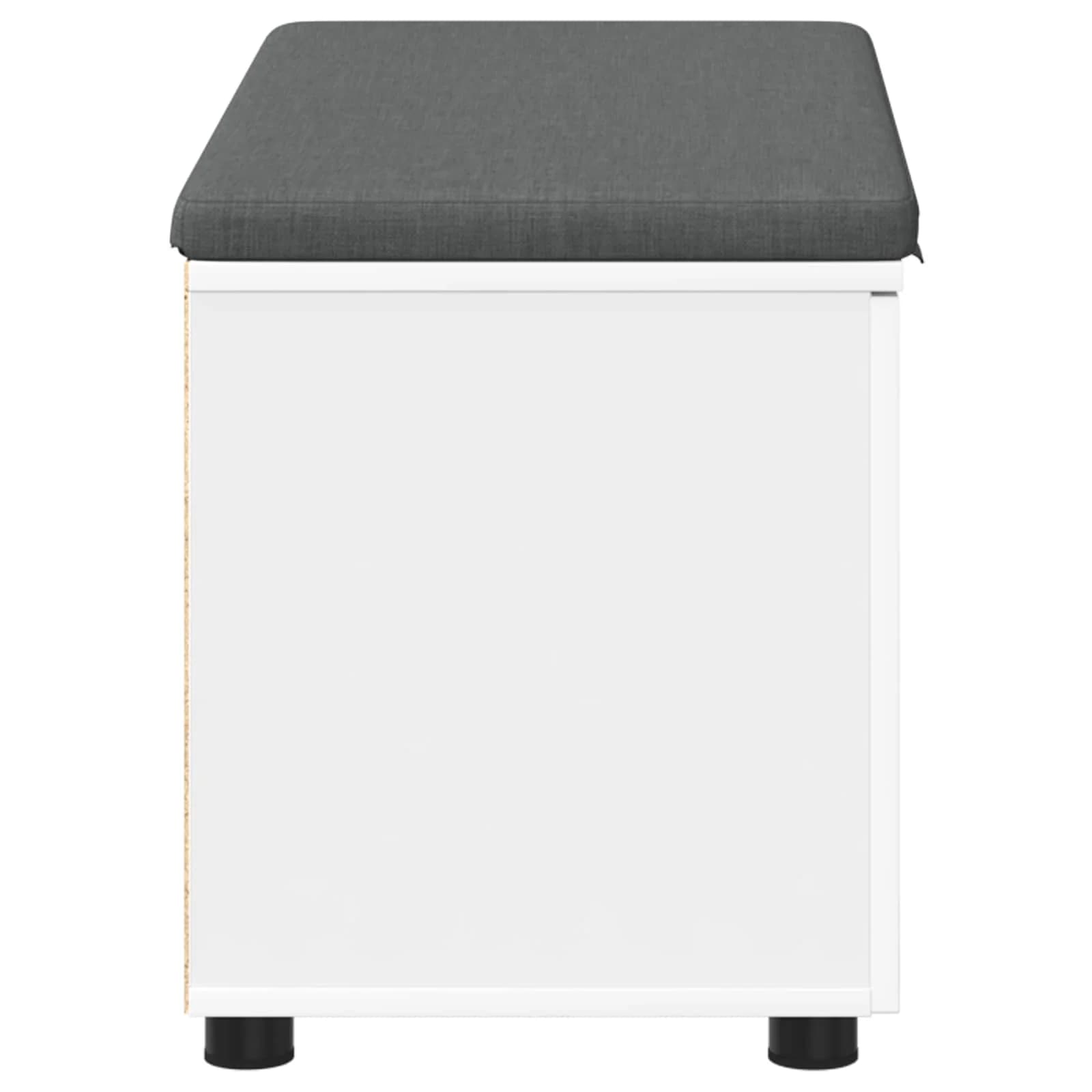 Haldna klop Bela 80 x 38 x 46 cm Oblikovan Les in Tkanina - slika 7
