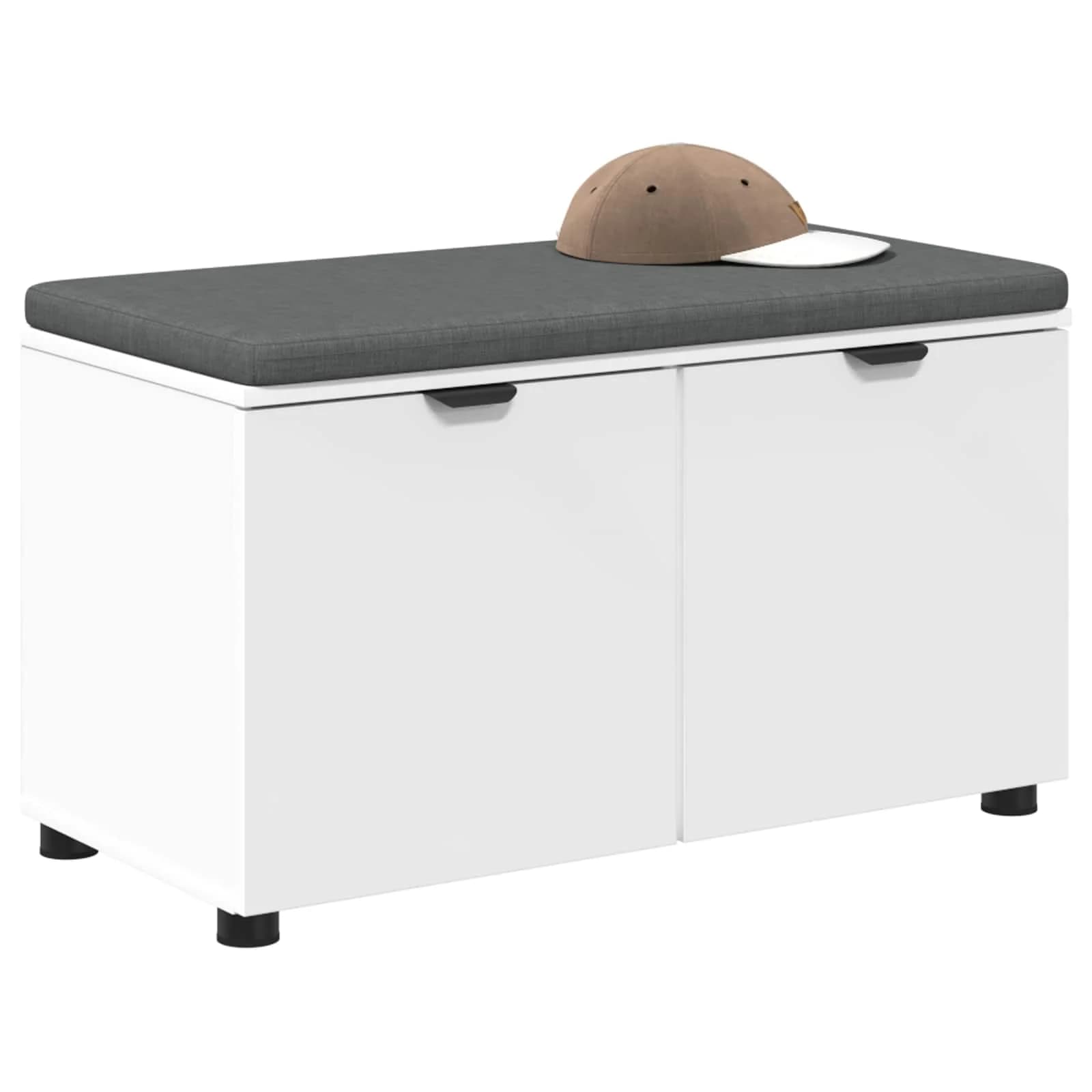 Haldna klop Bela 80 x 38 x 46 cm Oblikovan Les in Tkanina - slika 3