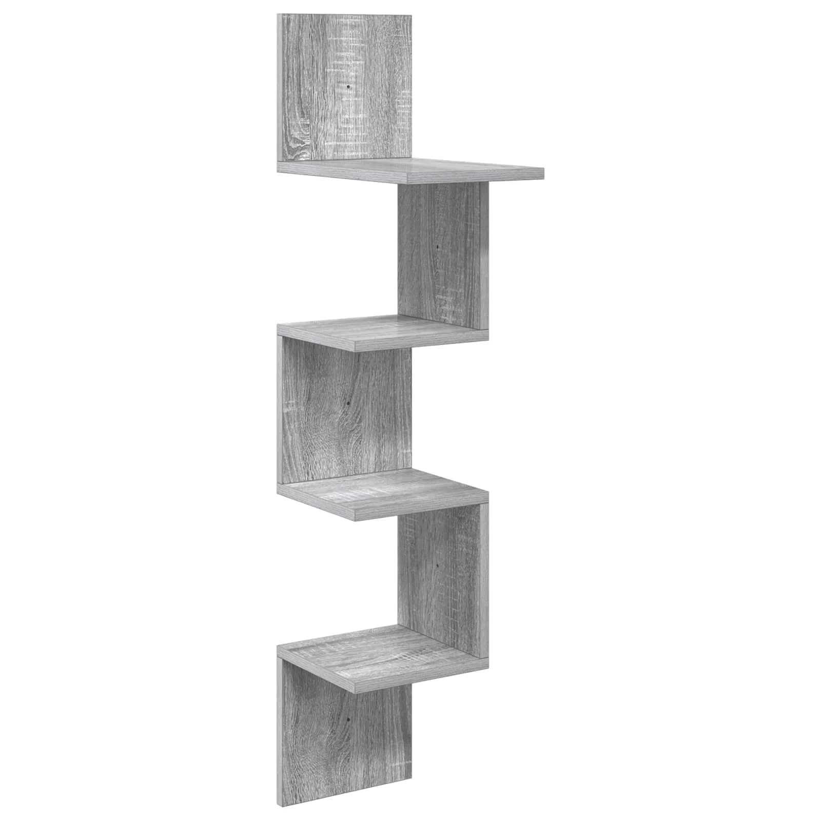 Stenska polica Montaža za steno Siva Sonoma 32 x 21 x 107 cm - slika 2