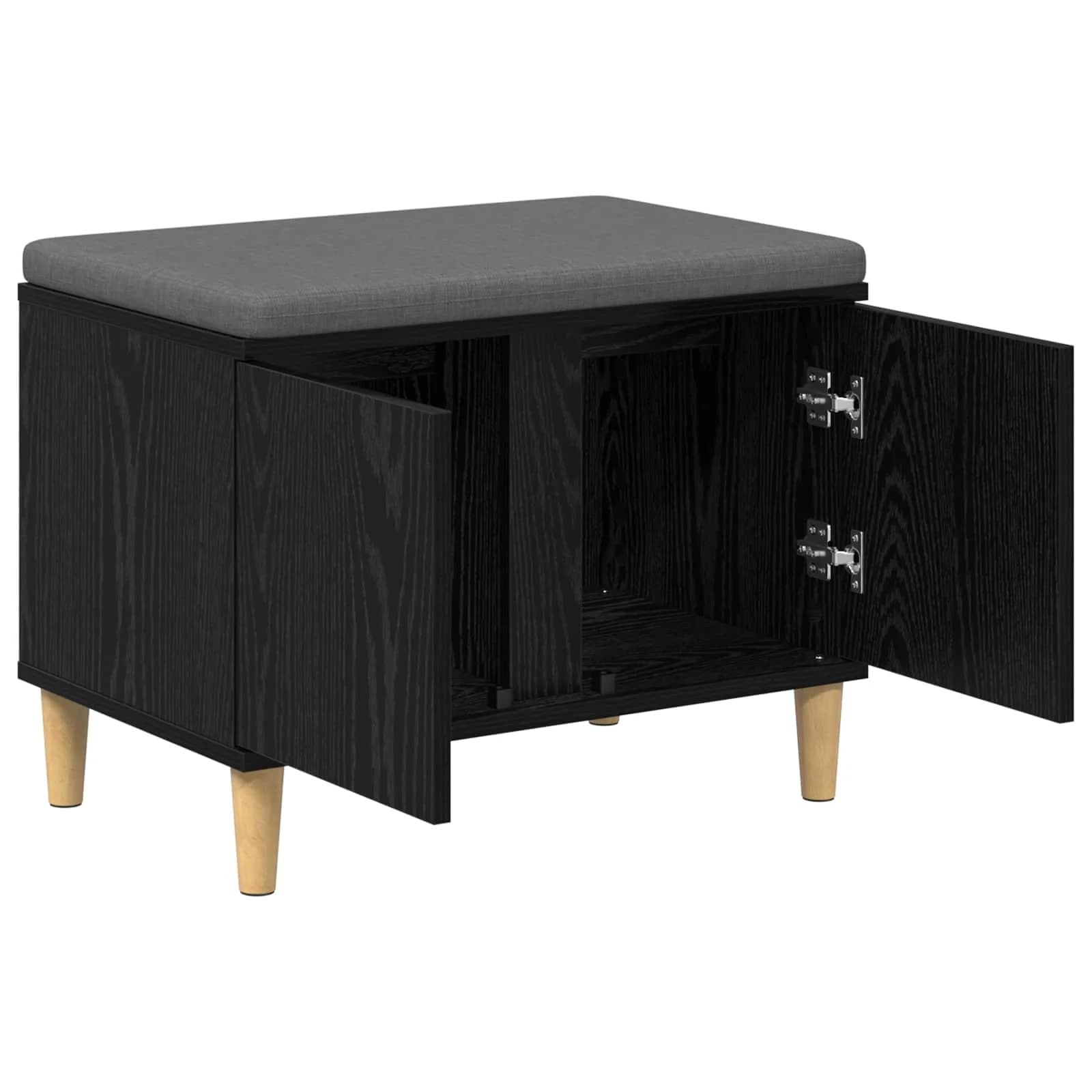 Haldna klop Črni Hrast 60 x 38 x 46 cm Oblikovan Les in Tkanina - slika 5