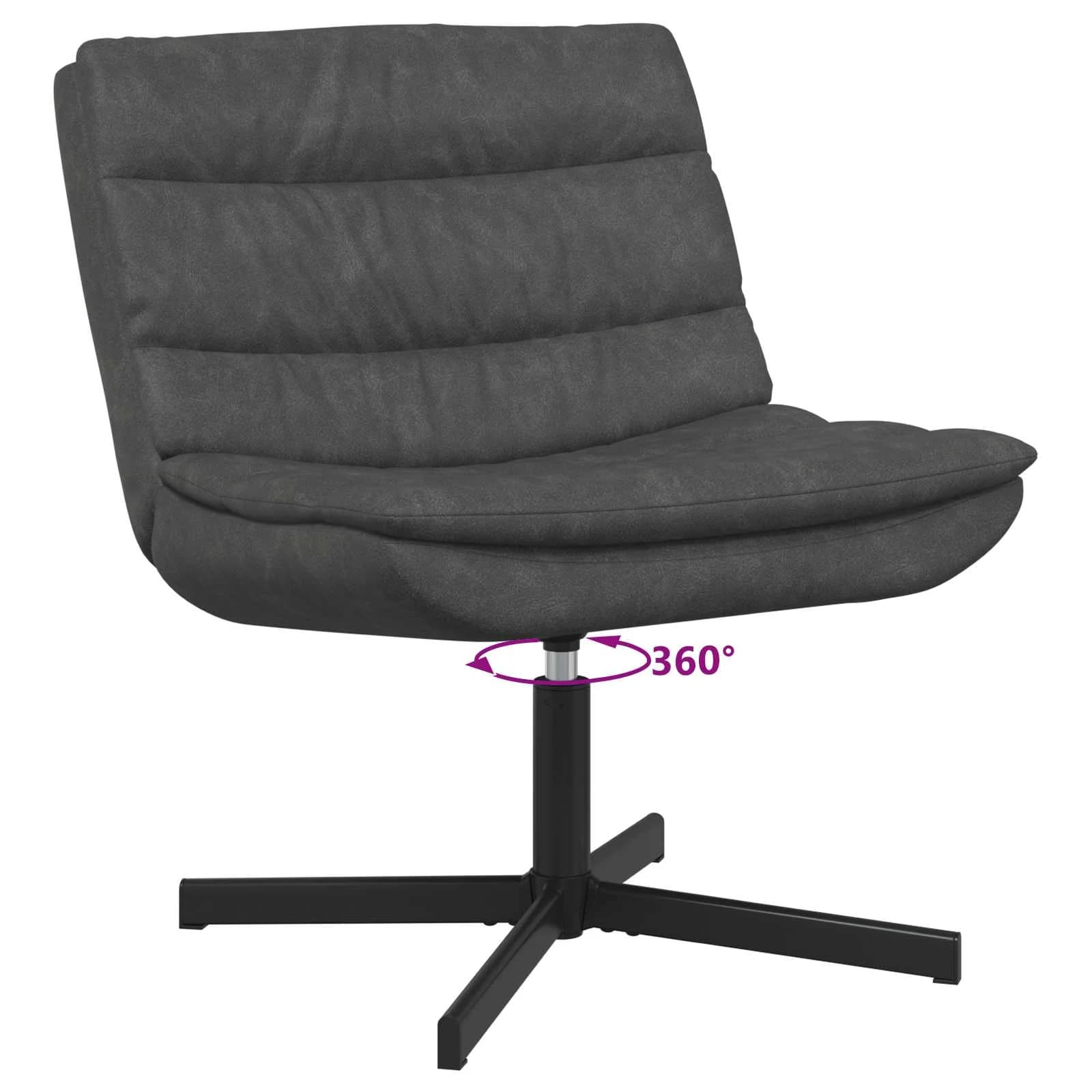 Vrtljiv stol Črna 63 x 75 x 76 cm Antikni PU - slika 5