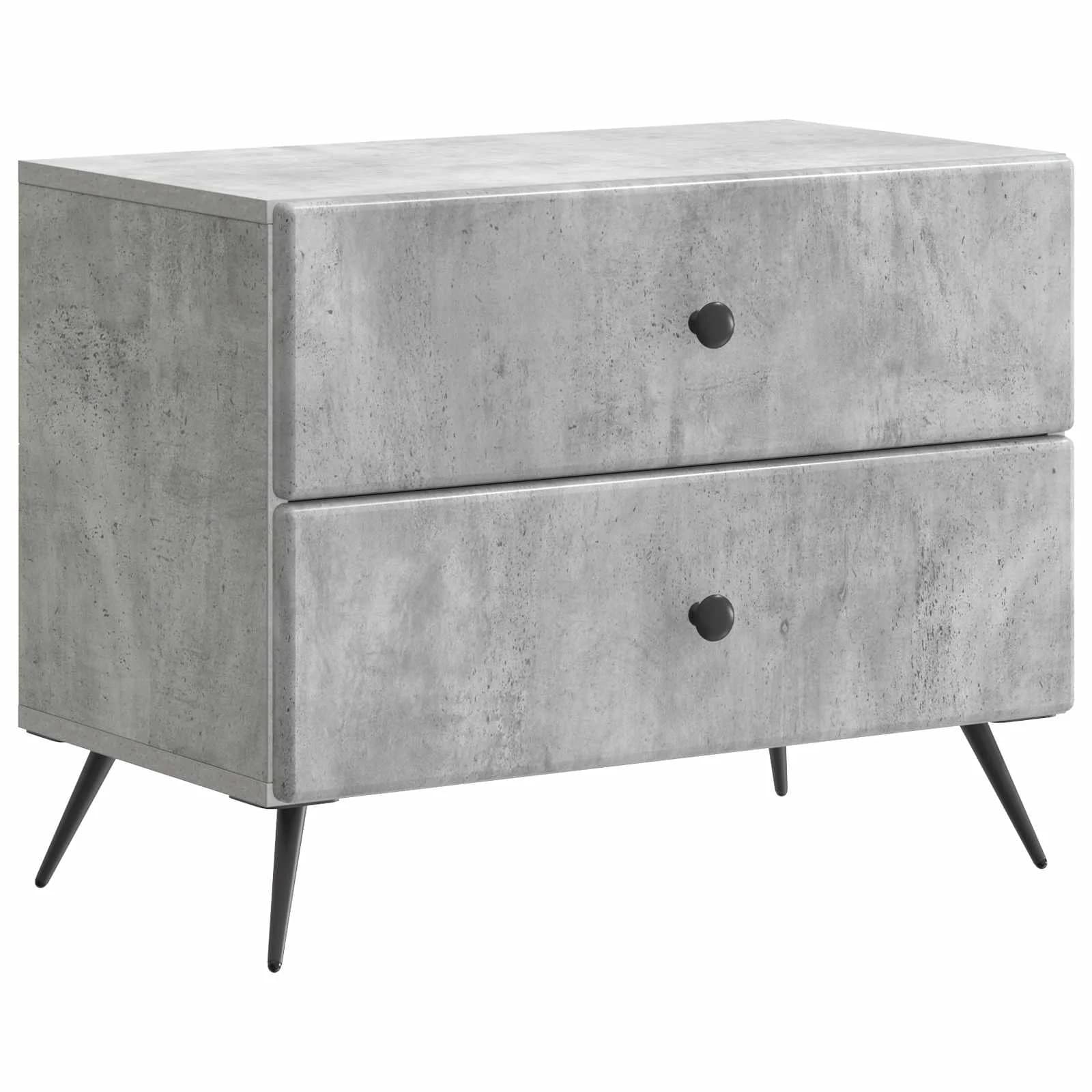 Nočna omarica Betonsko siva 62 x 34,5 x 47,5 cm Inženirski les - slika 2