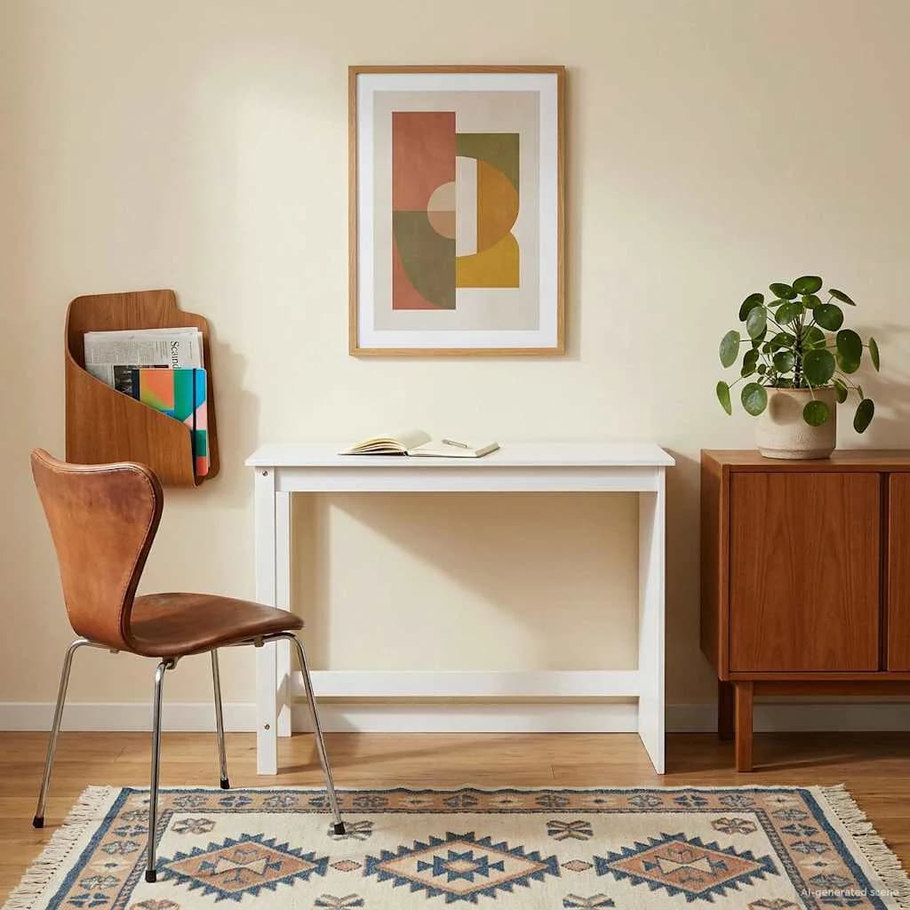 Miza Bela 112 x 50 x 75 cm Masivno borovo les - slika 3