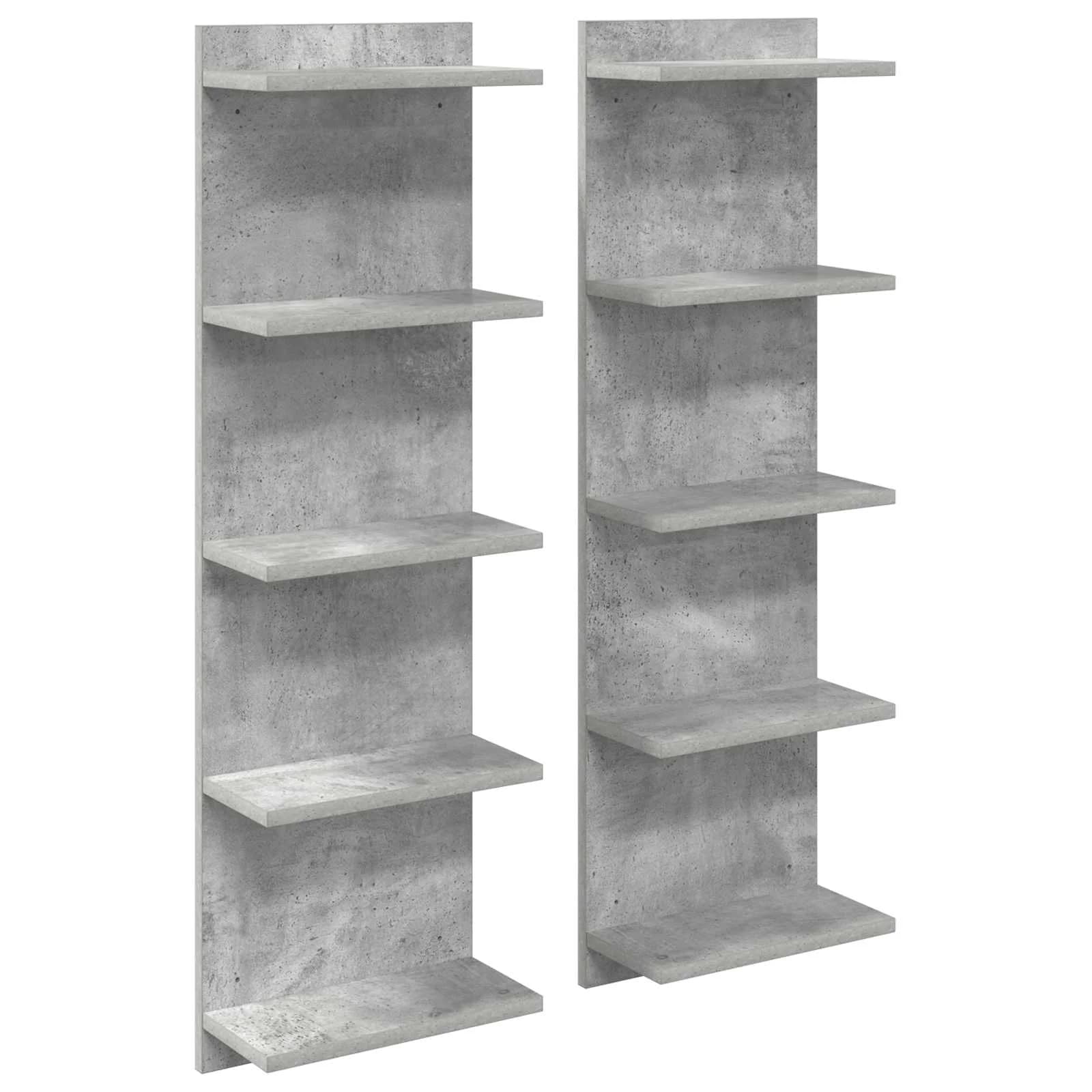 Stenska polica 2 kos Betonsko siva 30 x 15 x 100 cm - slika 2