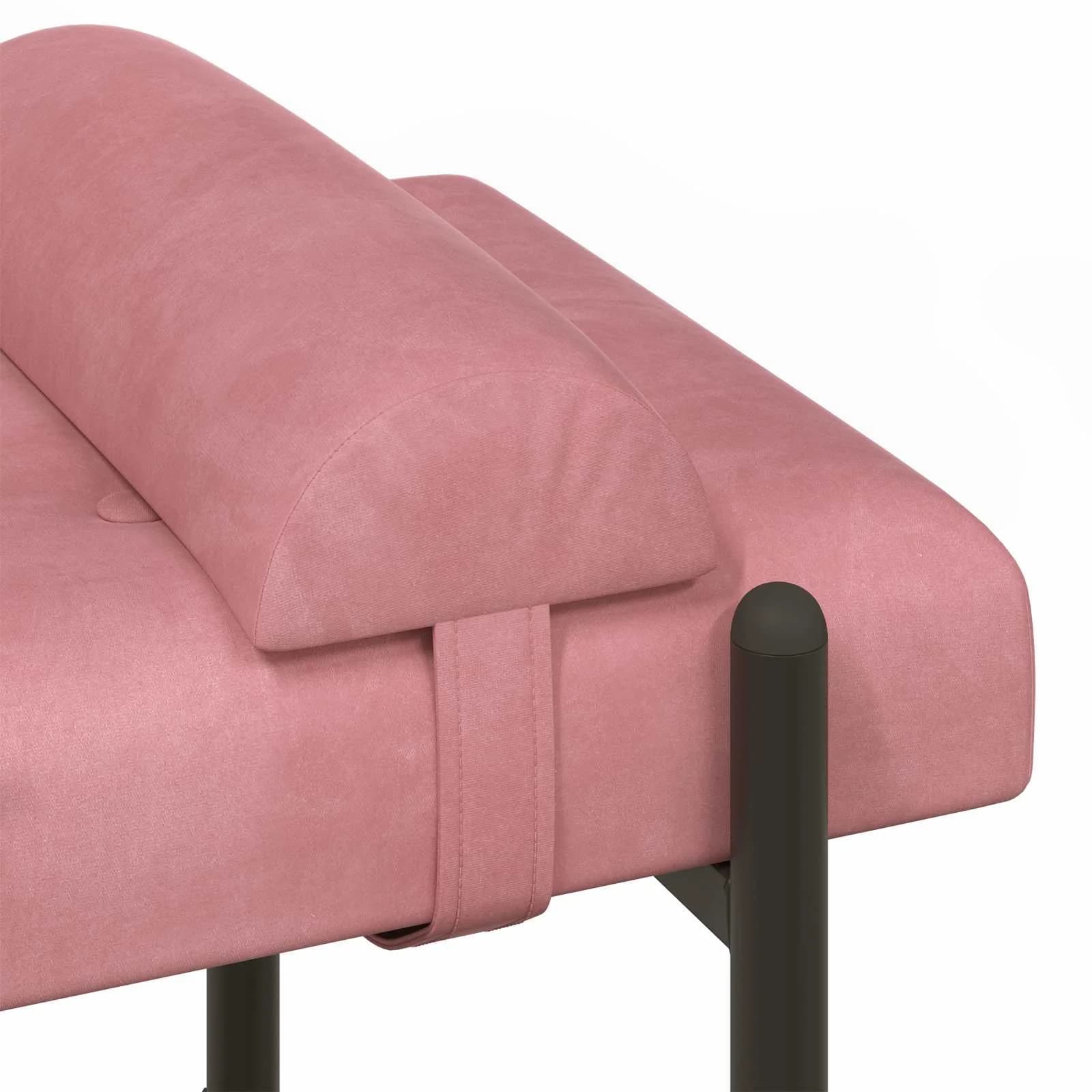 Klubska klop z gumbi in vzglavniki Roza 110 x 40 x 46 cm Žamet - slika 7