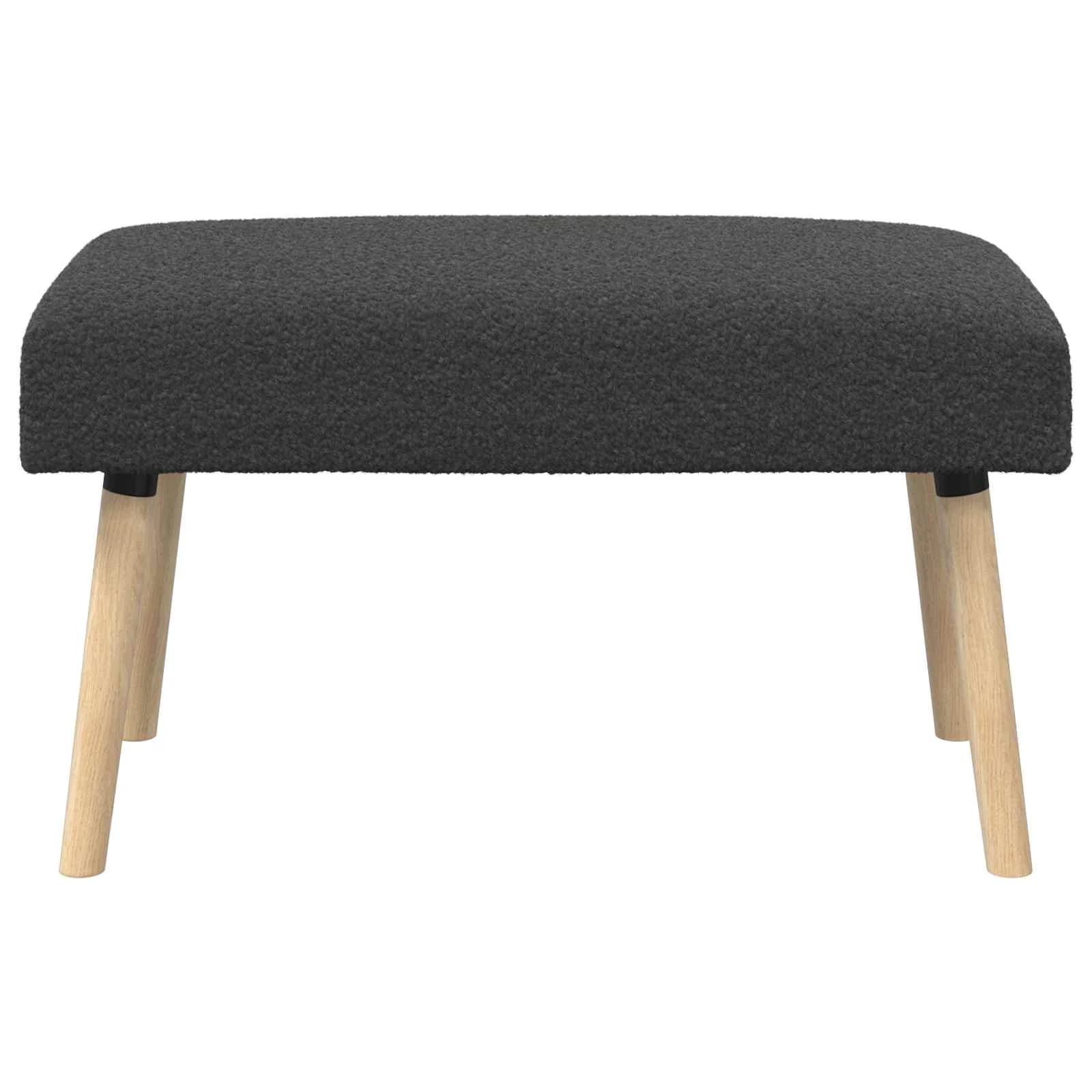 klop Enobarvno Temno siva 80 x 40 x 46 cm Bouclé - slika 5