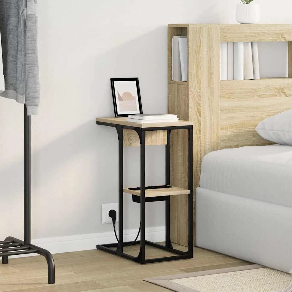 Nočna omarica Sonoma hrast 41,5 x 26 x 60,5 cm Inženirski les - slika 4