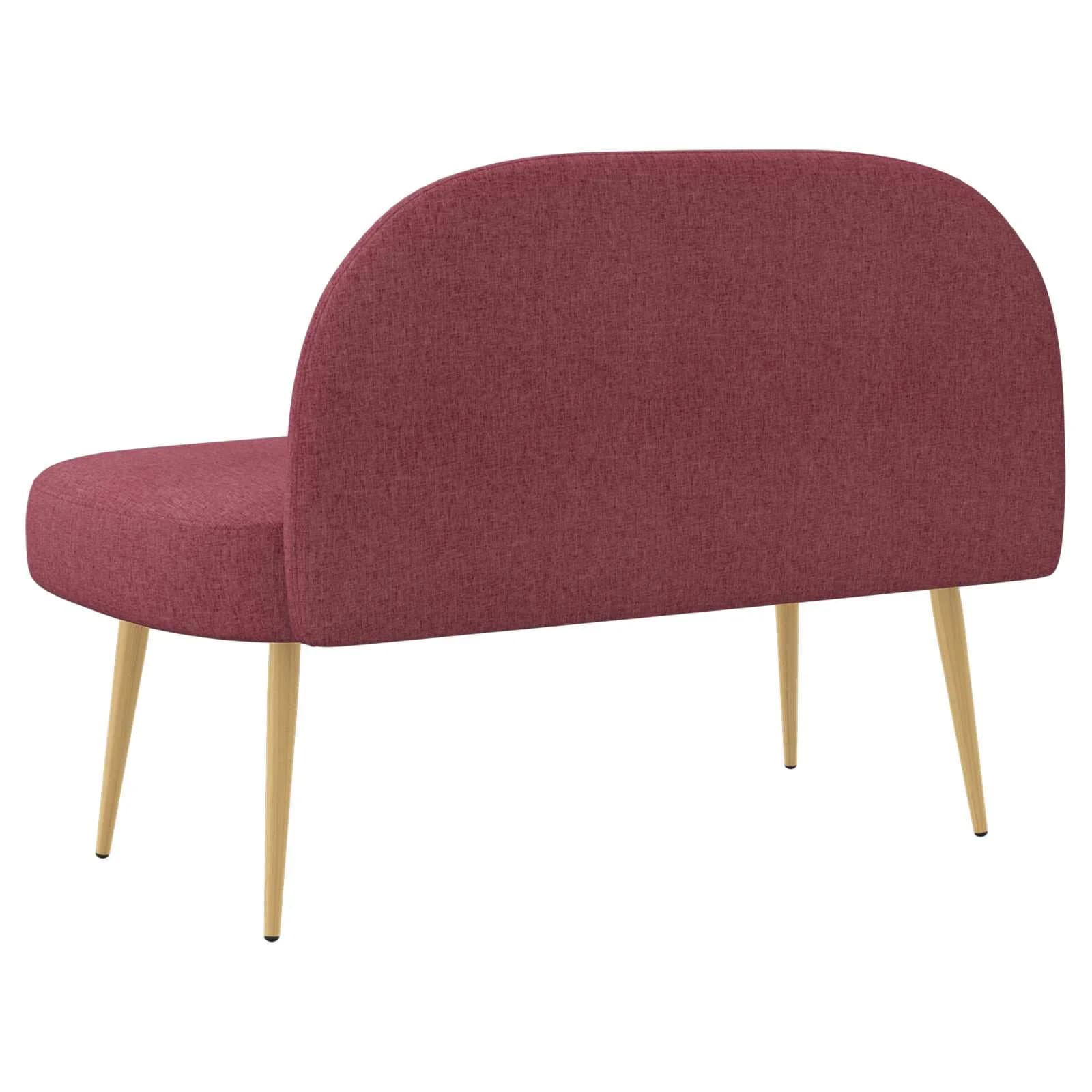 Oblazinjena klop z naslonom vinsko rdeča 110 x 60 x 76 cm - slika 4