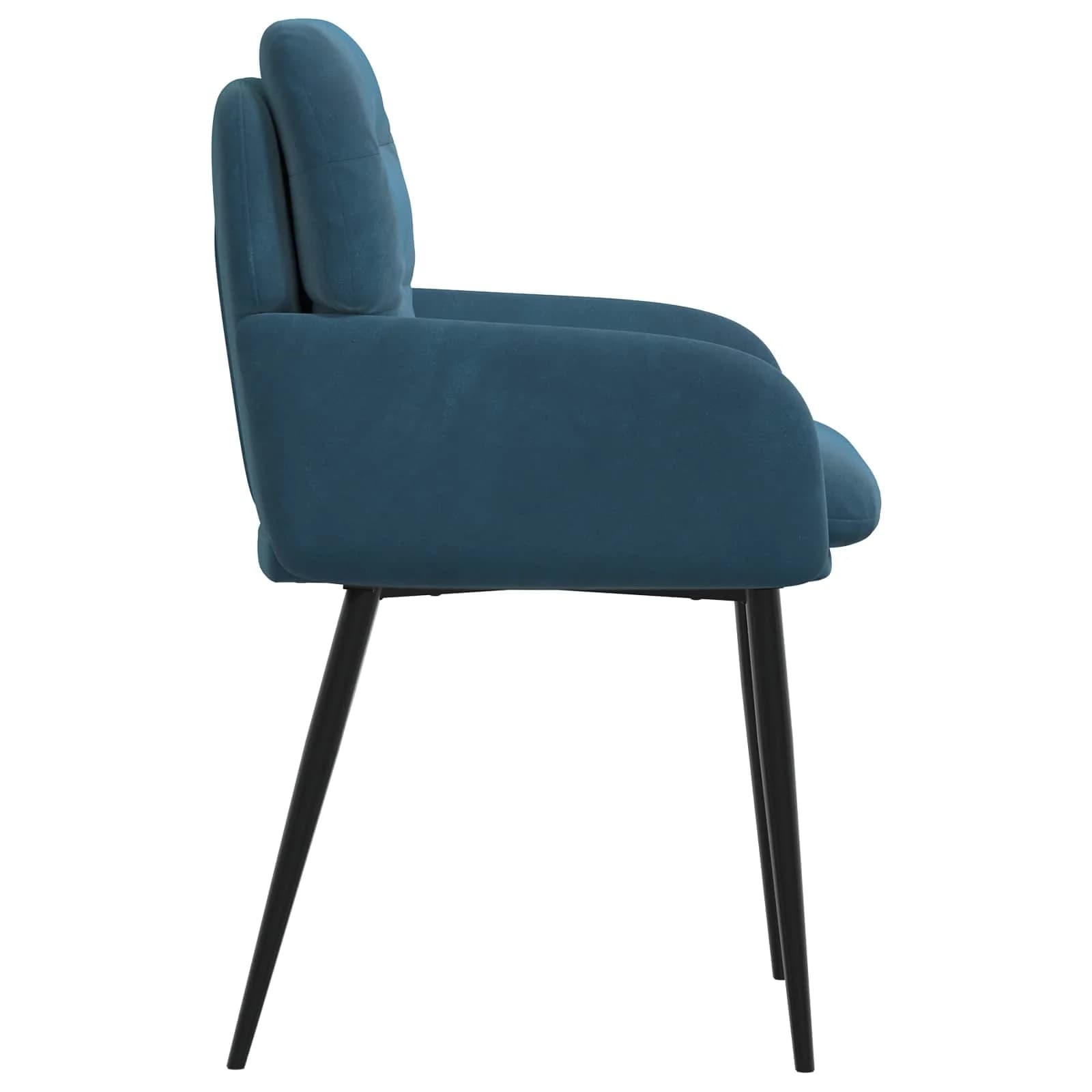 Jedilni stoli 2 kos Žamet Modra 59 x 59,5 x 90 cm - slika 4