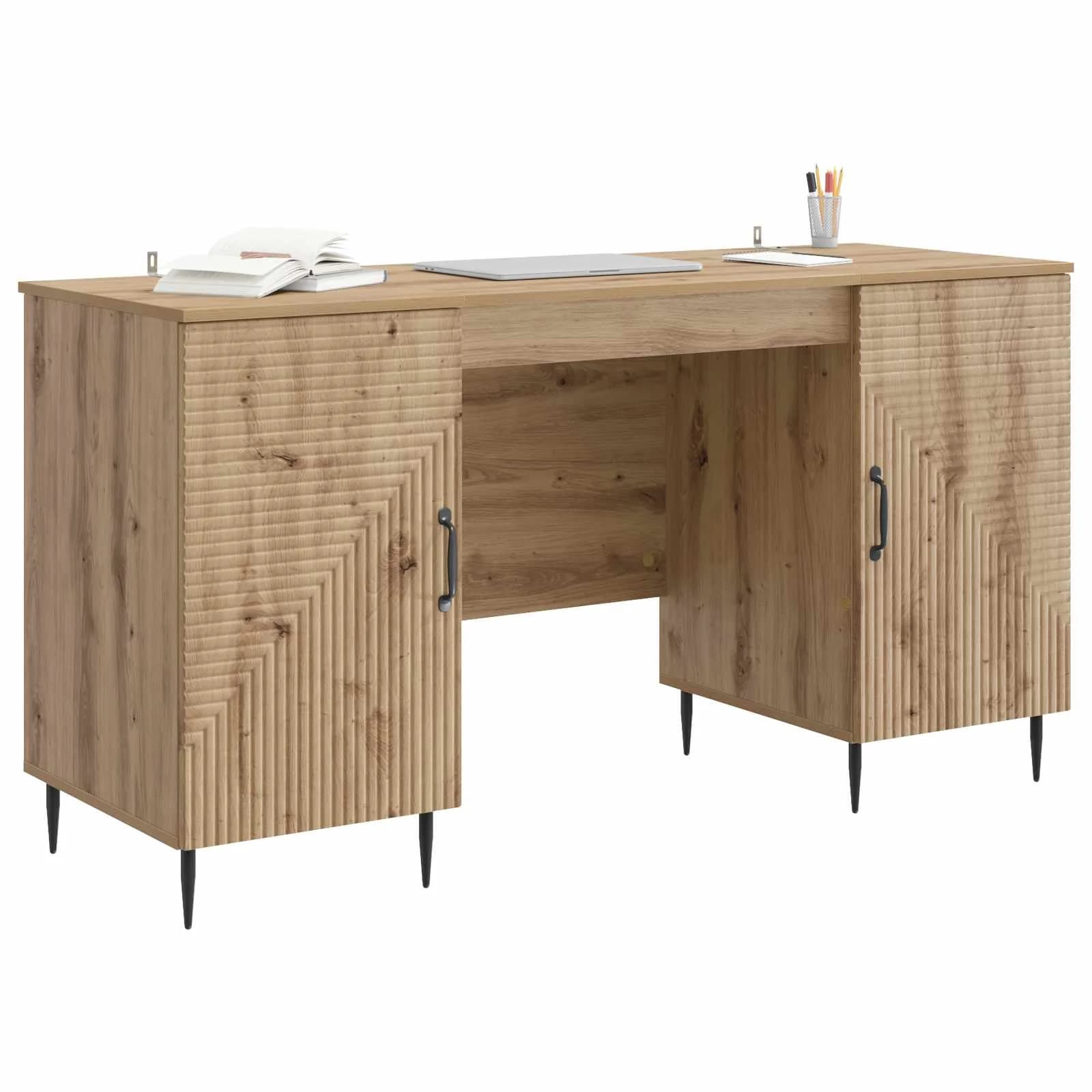 Miza Artisan hrast Inženirski les 142,5 x 50 x 75 cm - slika 3