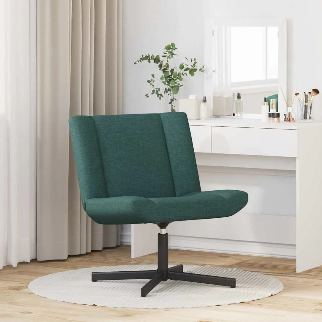 Vrtljiv stol Temno zelena 63 x 75 x 76 cm blago - slika 3