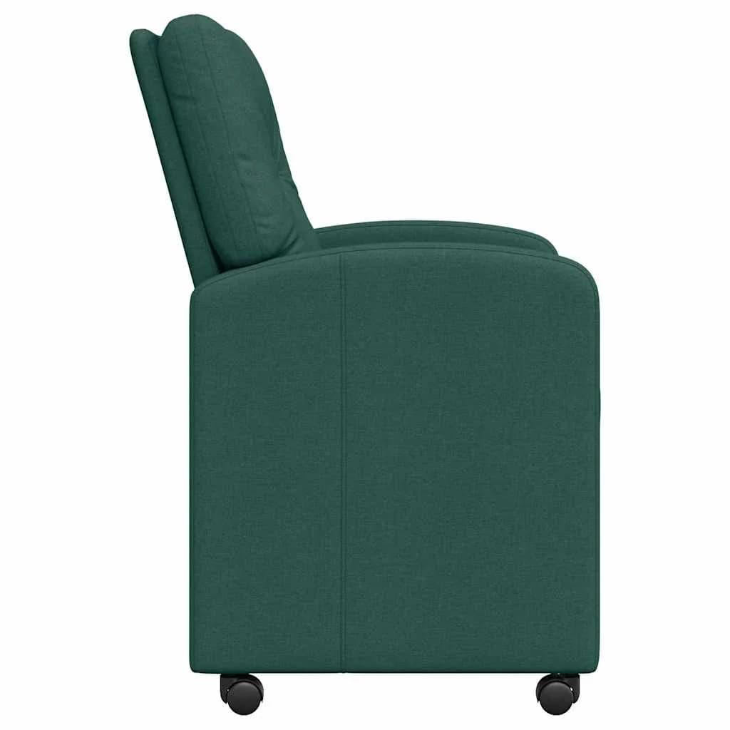 Jedilni stoli s kolesi 2 kos blago Temno zelena 57 x 67 x 95 cm - slika 5