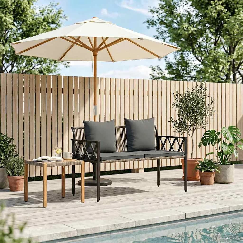 Zunanje klopi 2 -Seater 116 x 56 x 75 cm poli ratan