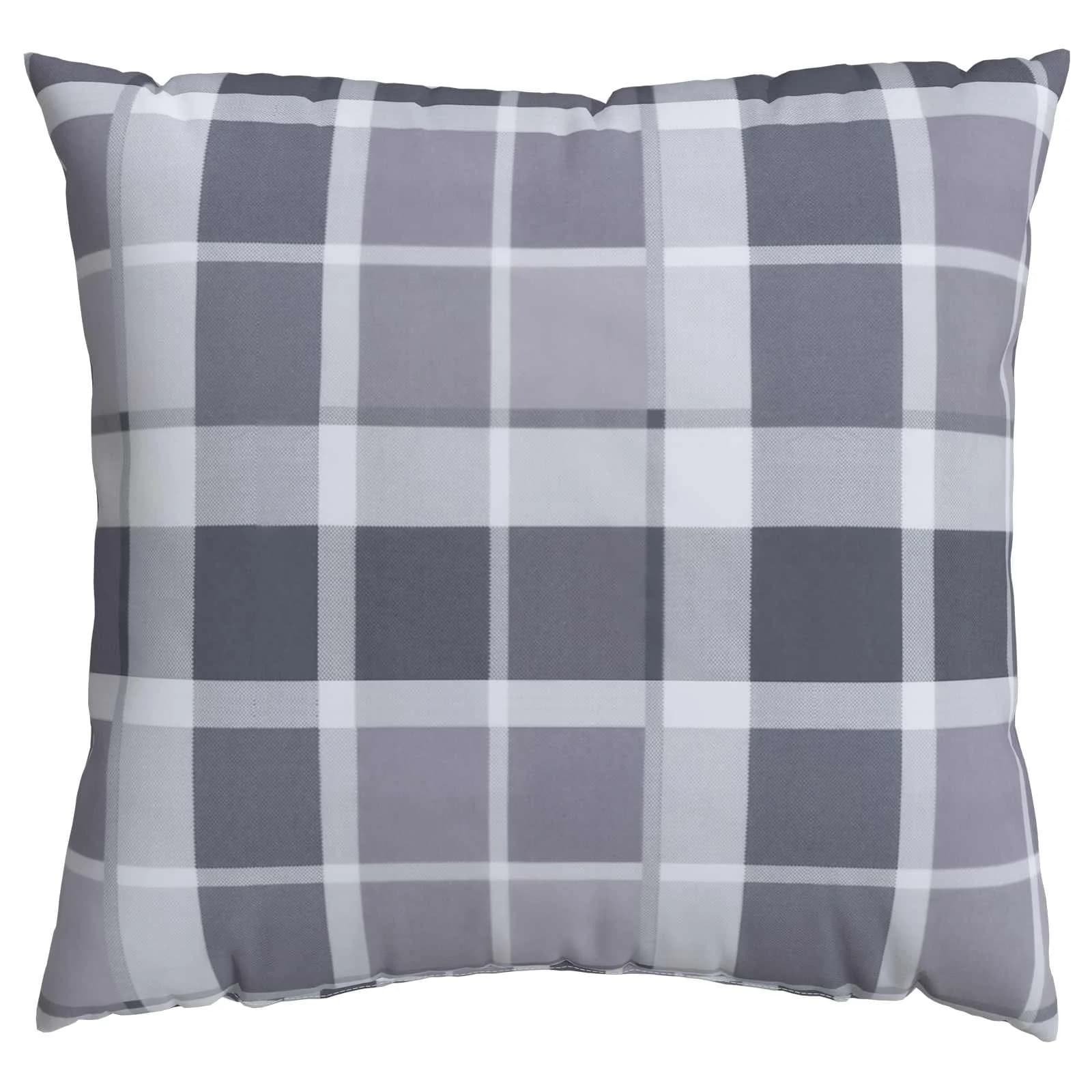 Zunanja blazina 4 kos Blago Siv karirani 50 x 50 cm - slika 5