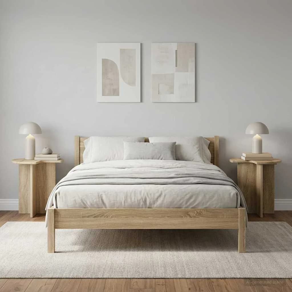 Stranska miza 2 kos Sonoma hrast Ø 39 x 38 cm Inženirski les - slika 4
