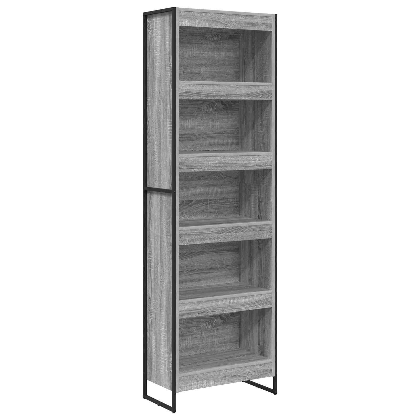 Knjigovni omar 60 x 30 x 189,5 cm Inženirski les Siva Sonoma - slika 2