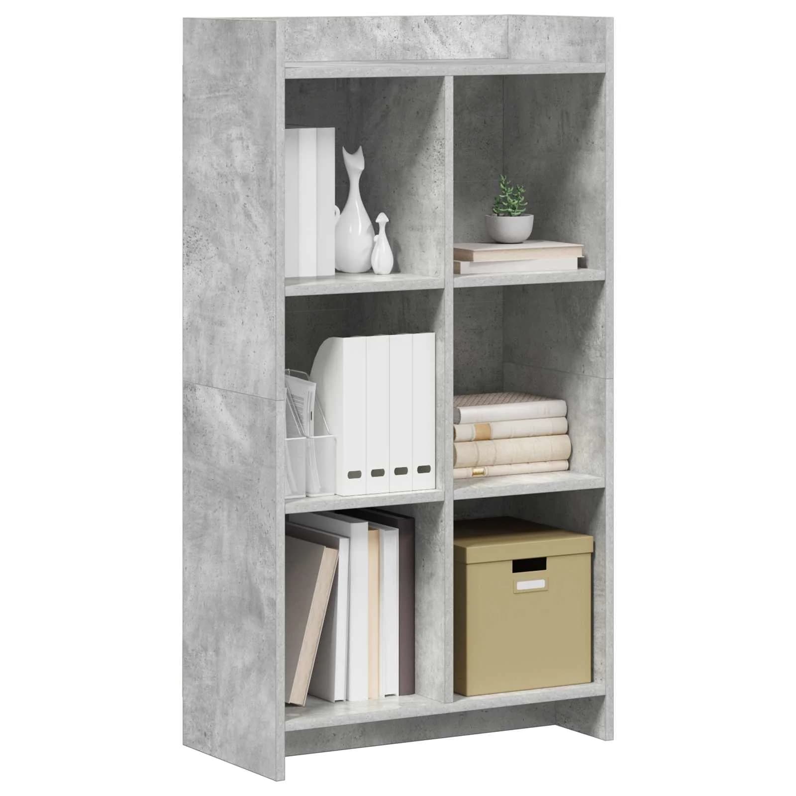 Knjižna omara Betonsko siva 59 x 30 x 111 cm Inženirski les - slika 3