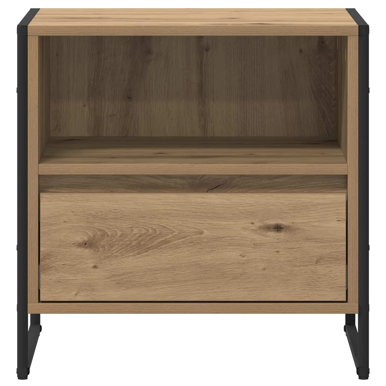 Nočna omarica 2 kos Oreh 50 x 39,5 x 50 cm Inženirski les - slika 6