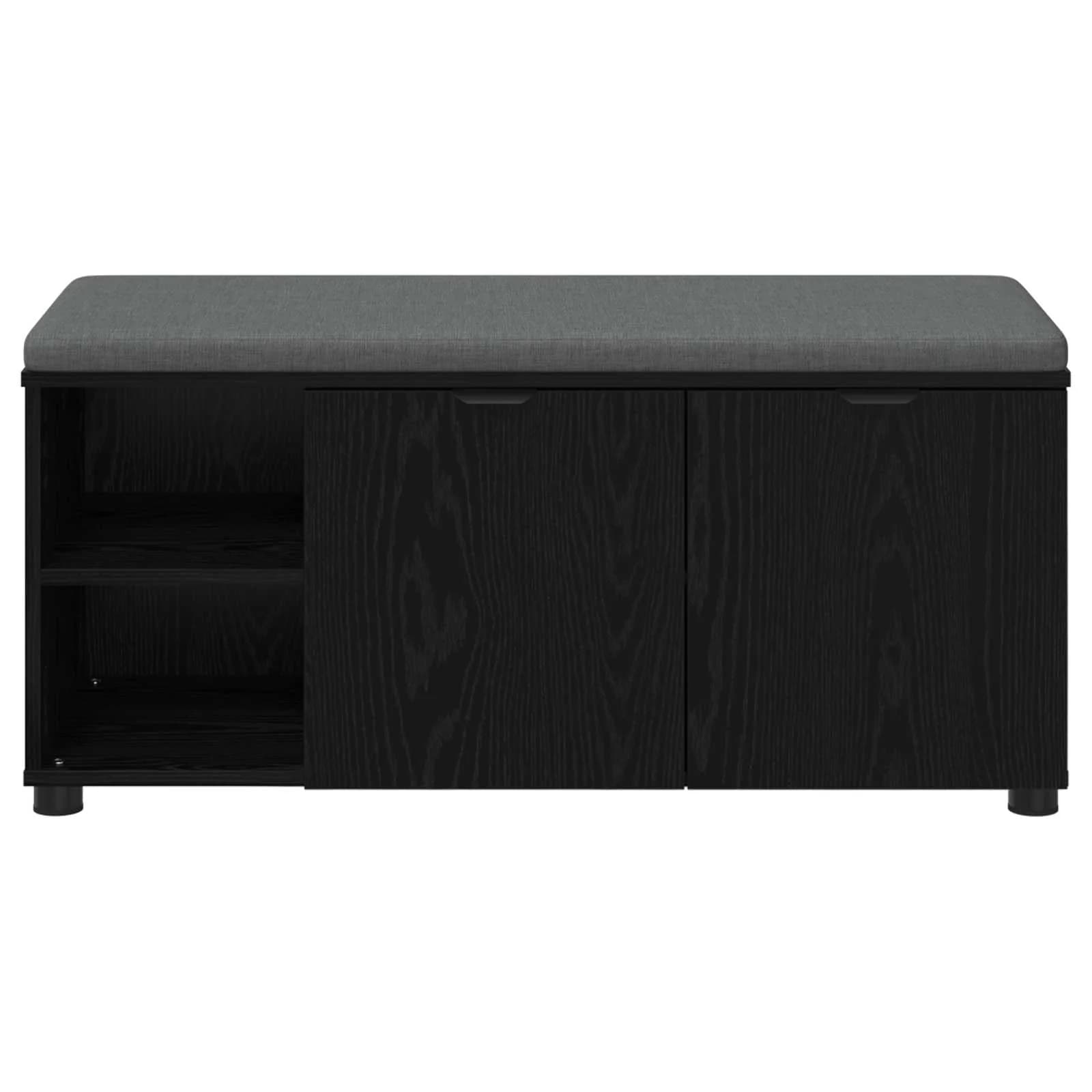Haldna klop z blazino s polico Črni Hrast 100 x 38 x 46 cm - slika 6