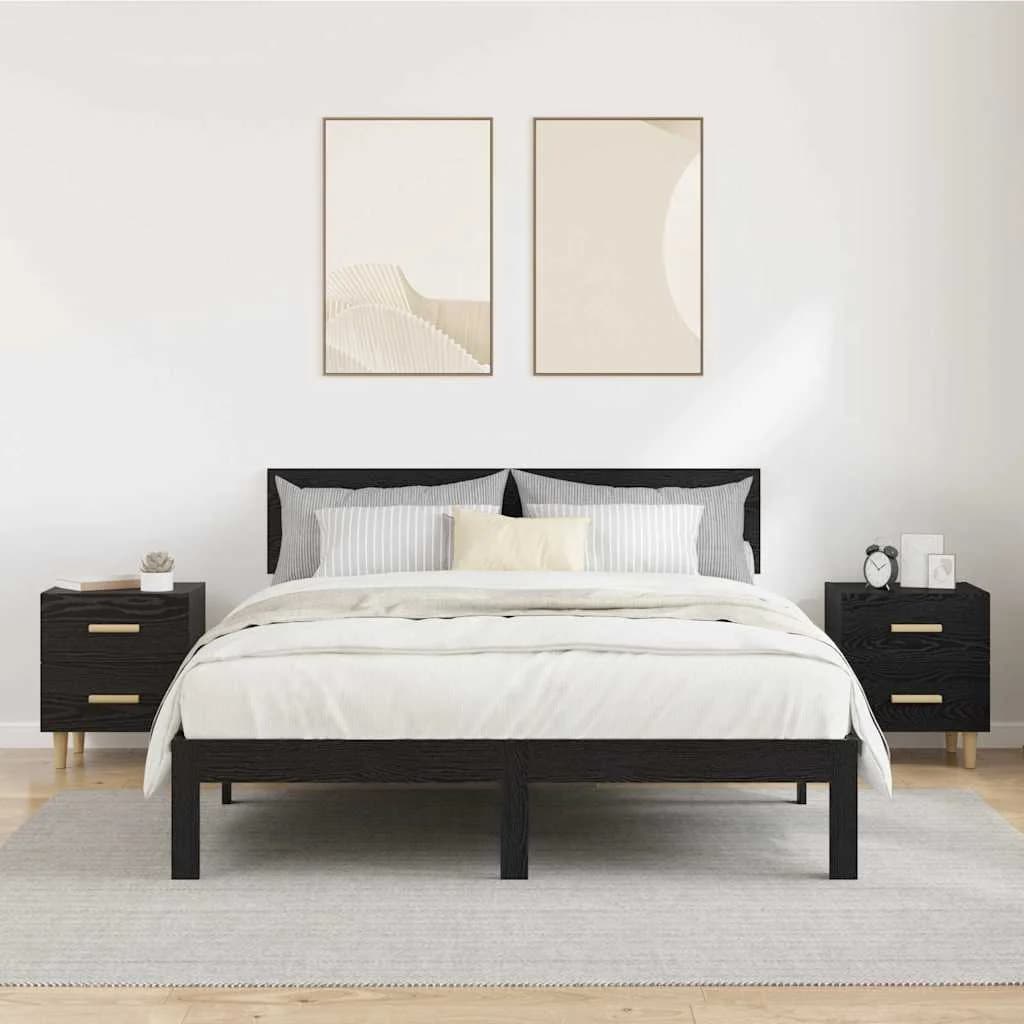 Posteljna omarica 2 kos Črna Orehovina 40 x 35 x 47.5cm - slika 4