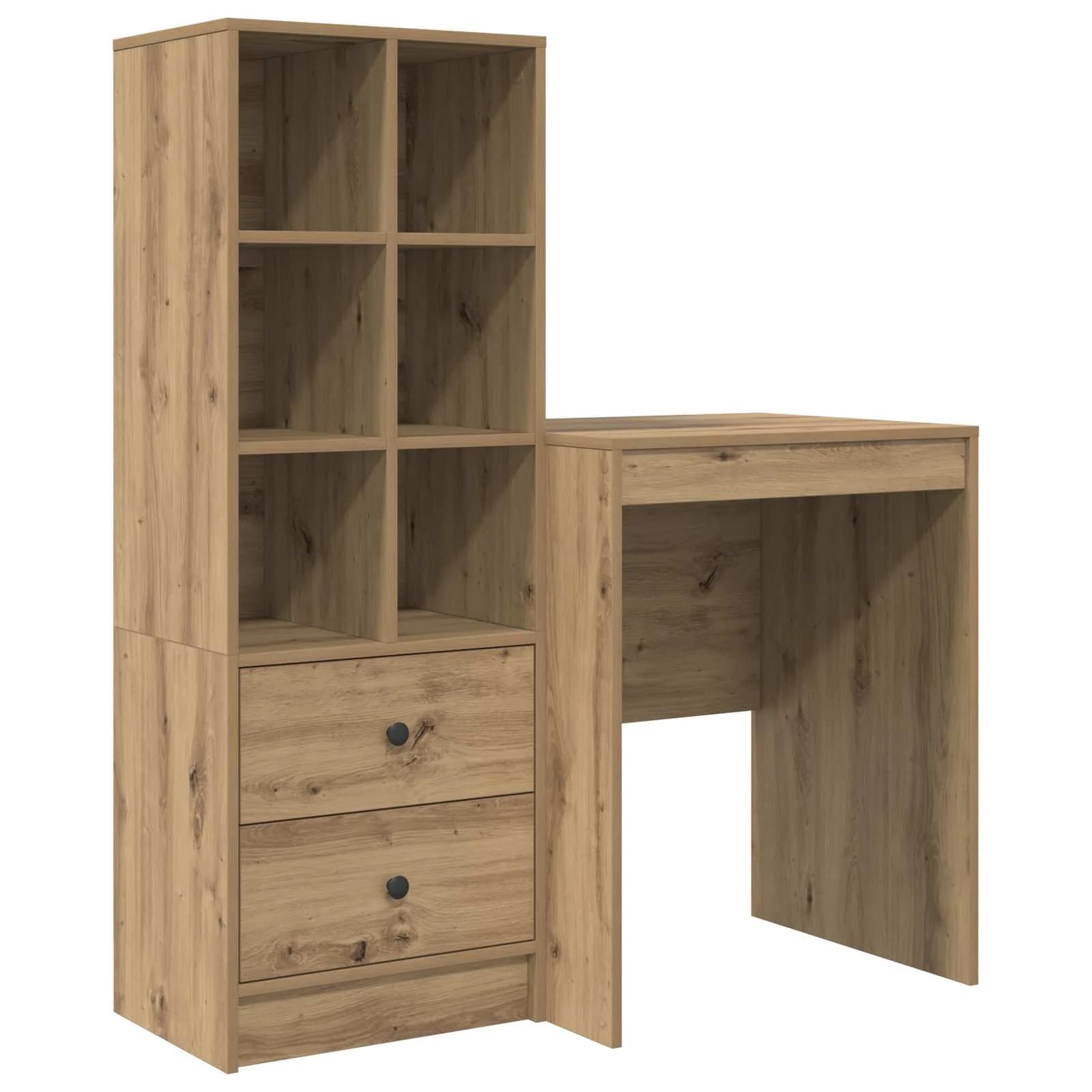 Miza Umetni hrast 105,5 x 50 x 127 cm 2 kos - slika 2