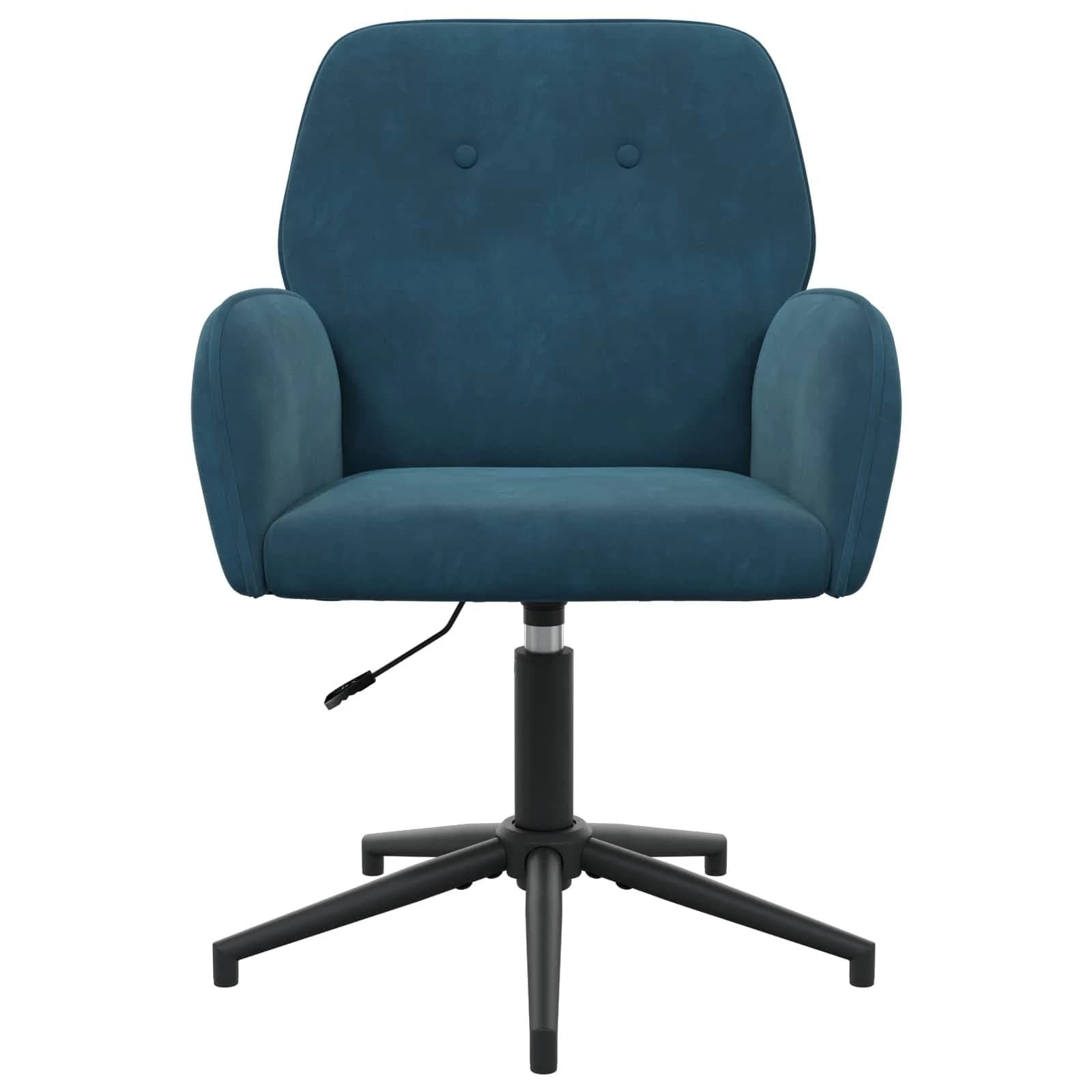 Vrteči pisarniški stoli 2 kos 54 x 55 x 90 cm Modra Žamet - slika 3