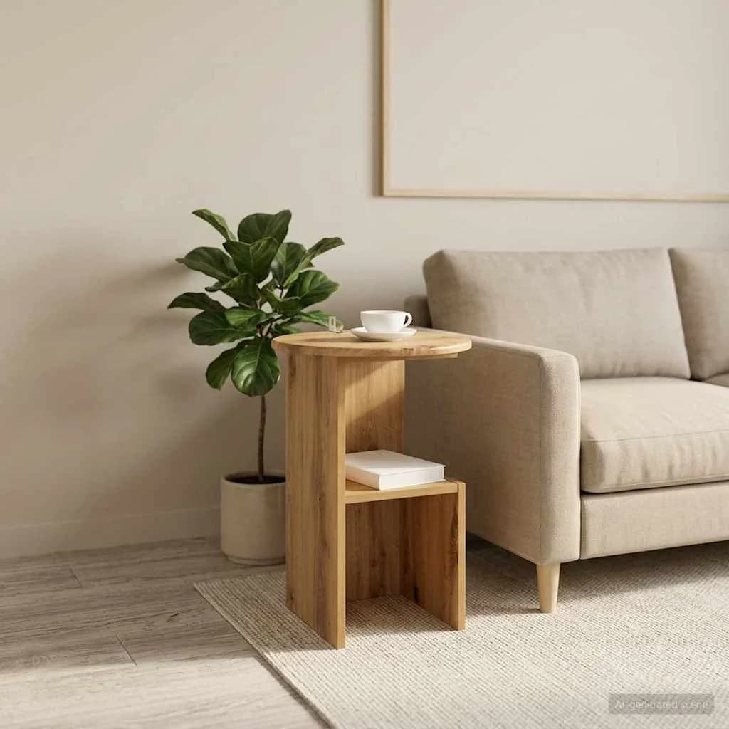 Stranska miza Artisan hrast Ø 39,5 x 55 cm Inženirski les