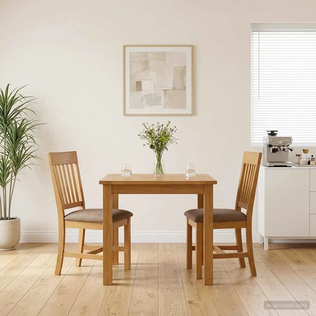 Jedilni stol 2 kos Masivno hrastovo les Siva 45 x 59 x 92 cm