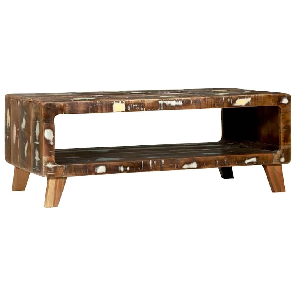 Klubska miza večbarvno 90 x 50 x 35 cm Trdna obnovljena les