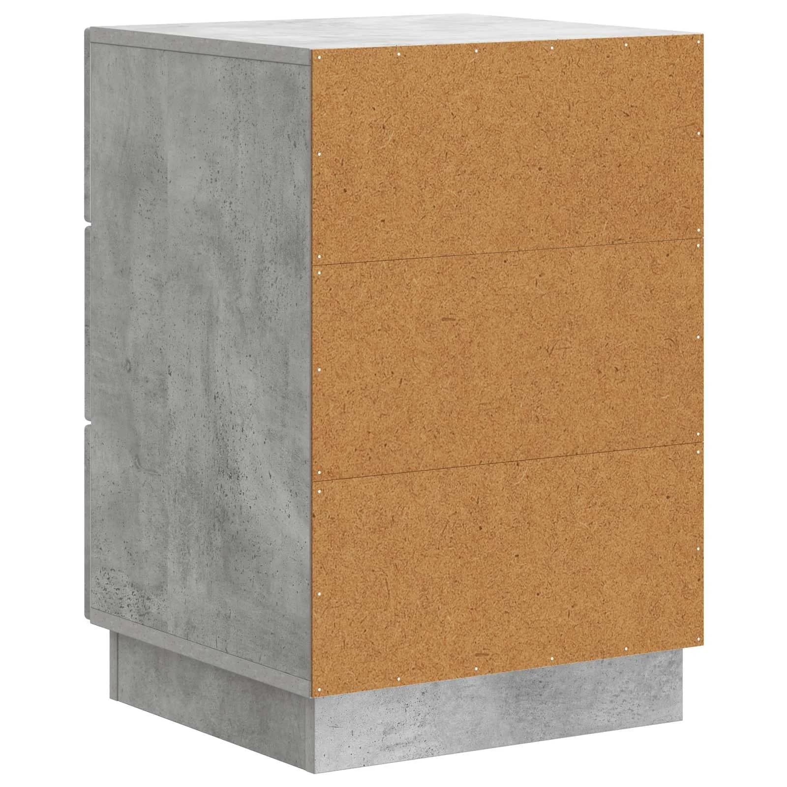 Nočna omarica Betonsko siva 43 x 41 x 63,5 cm Inženirski les - slika 7