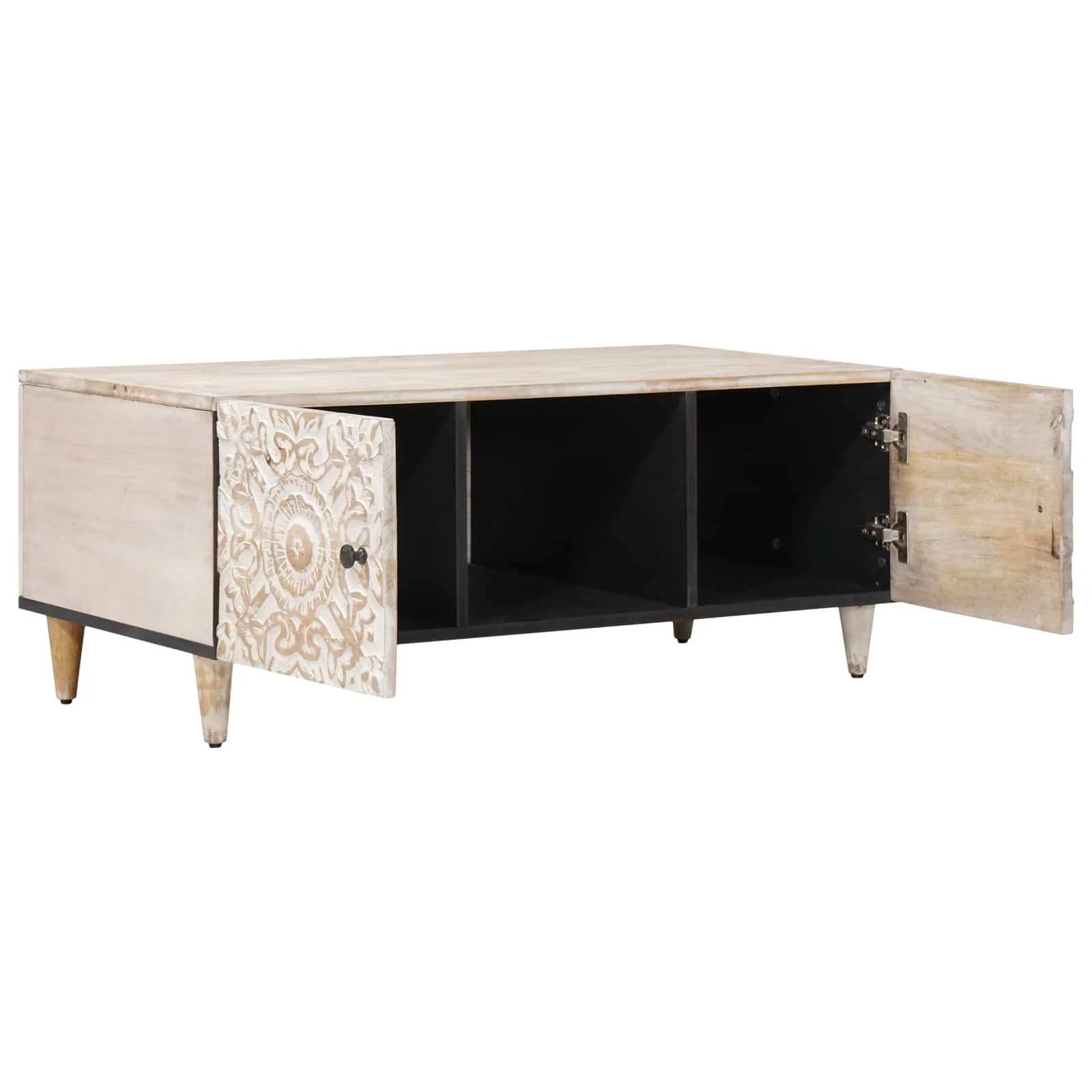 Klubska miza Bela 100 x 54 x 40 cm Masiven les manga - slika 2