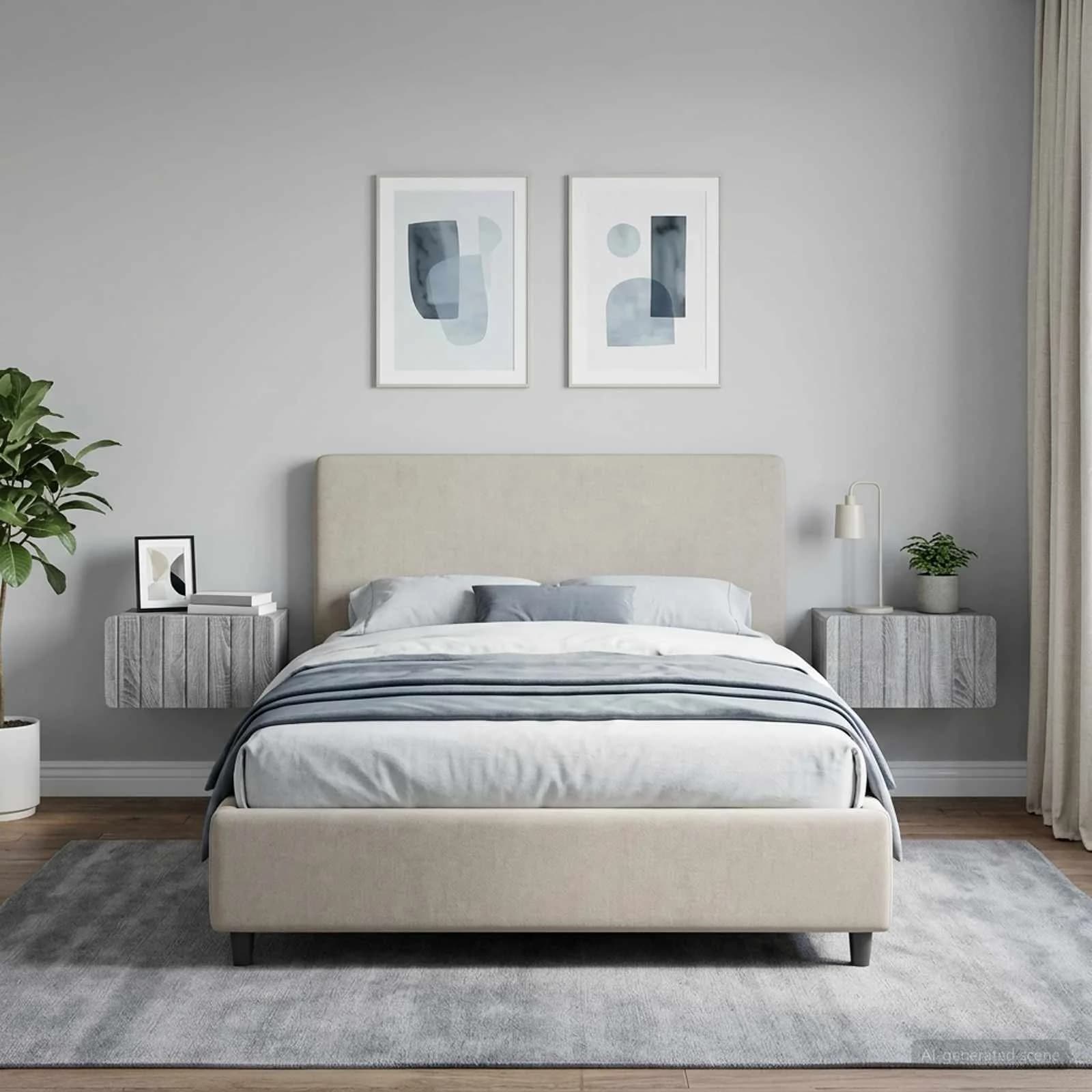 Stenski nočni omarici 2 kos Siva Sonoma 49 x 34,5 x 24 cm