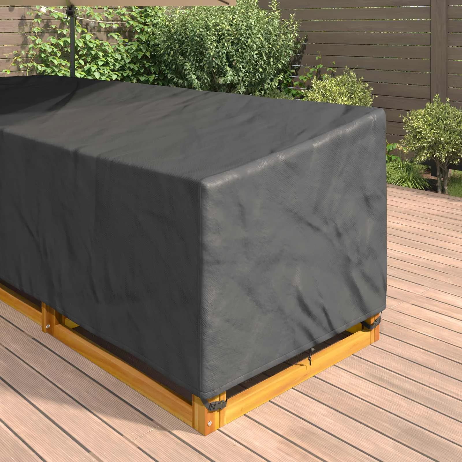 Prevleka za pohištvo Črna 355 x 275 x 80 cm 210D Oxford tkanina - slika 4