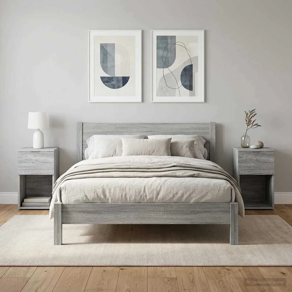 Posteljna omarica 2 kos Siva Sonoma 29 x 31,5 x 49 cm