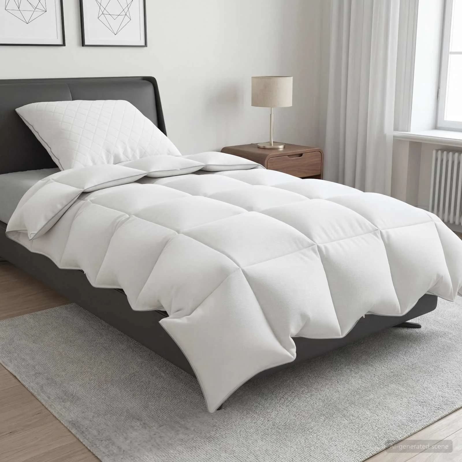 90% Gosji puh set odej FULDA 2 kos 140 x 200 cm 210 GSM Bela
