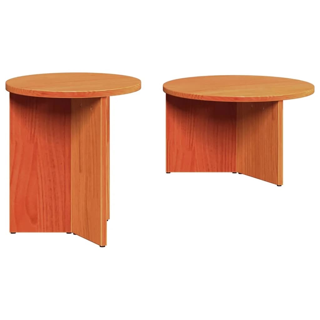 Klubska miza 2 kos Voskast rjav 49 x 49 x 28 cm Trden borov les - slika 2
