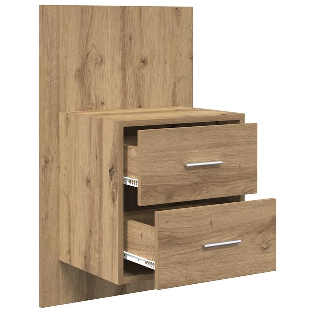 Stenska nočna omarica 2 kos Umetni hrast 48,5 x 32,5 x 80 cm - slika 5