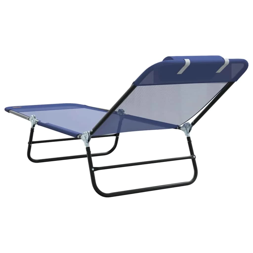 Zložljiv ležalnik Temno modra 182 x 55 x 85,5 cm Tekstil - slika 6