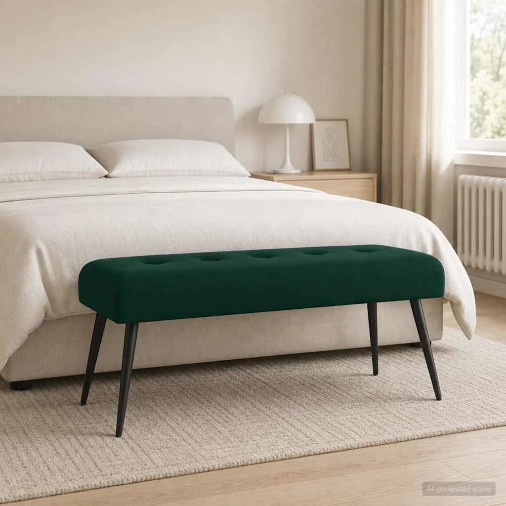 Klop s gumbnim oblazinjenjem Temno zelena 110 x 40 x 46 cm - slika 4