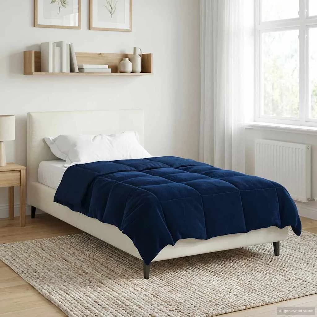 Zimska posteljnina Temno modra 155 x 200 cm Mikrovlakna