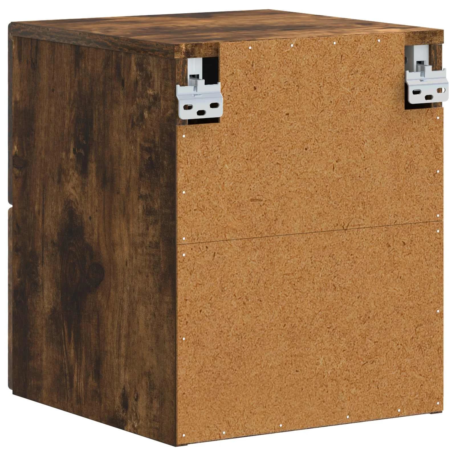Stenski nočni omarici 2 kos Dimljen hrast 34,5 x 33 x 40 cm - slika 8
