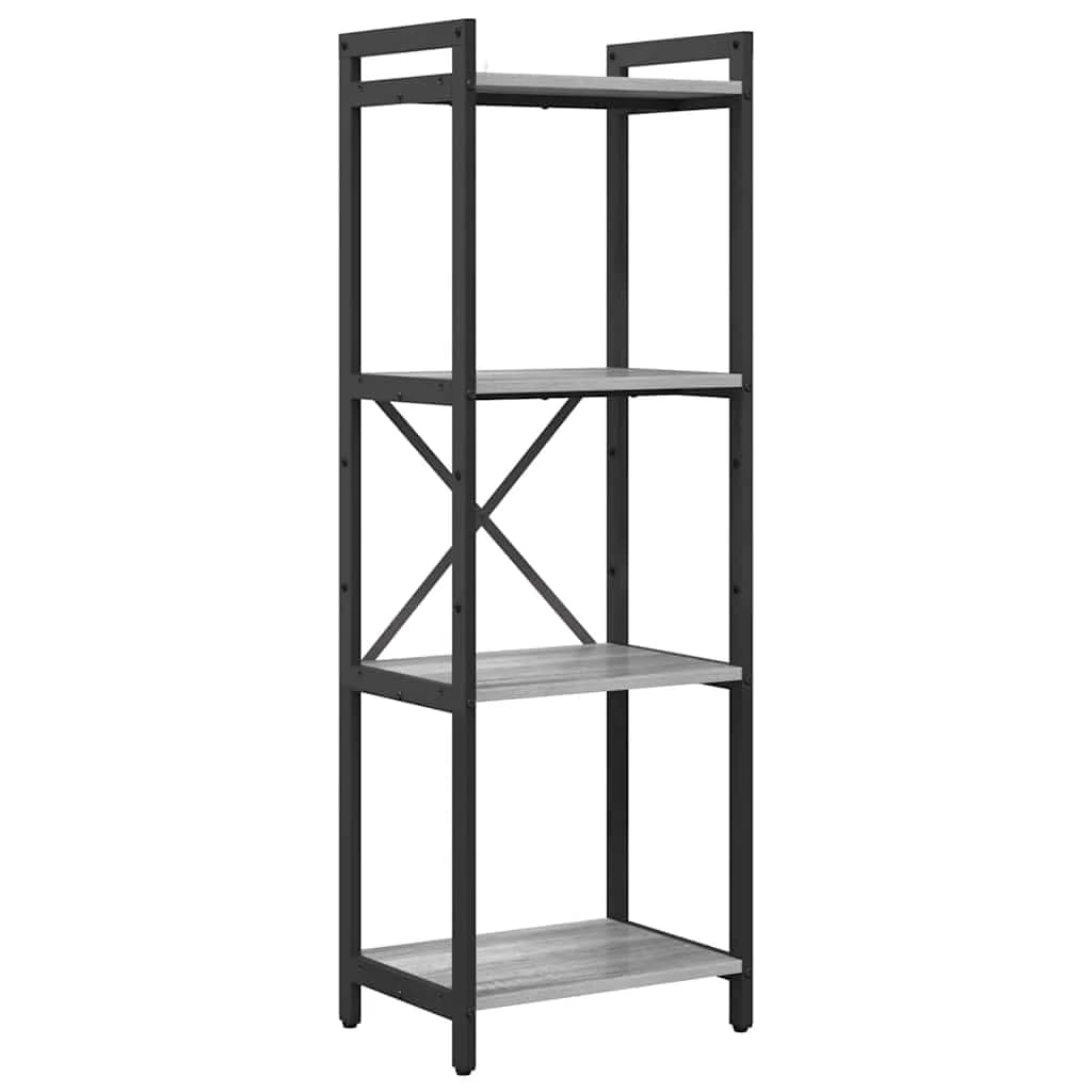 Knjižna polica 40 x 30 x 119 cm Inženirski les Siva sonoma - slika 2