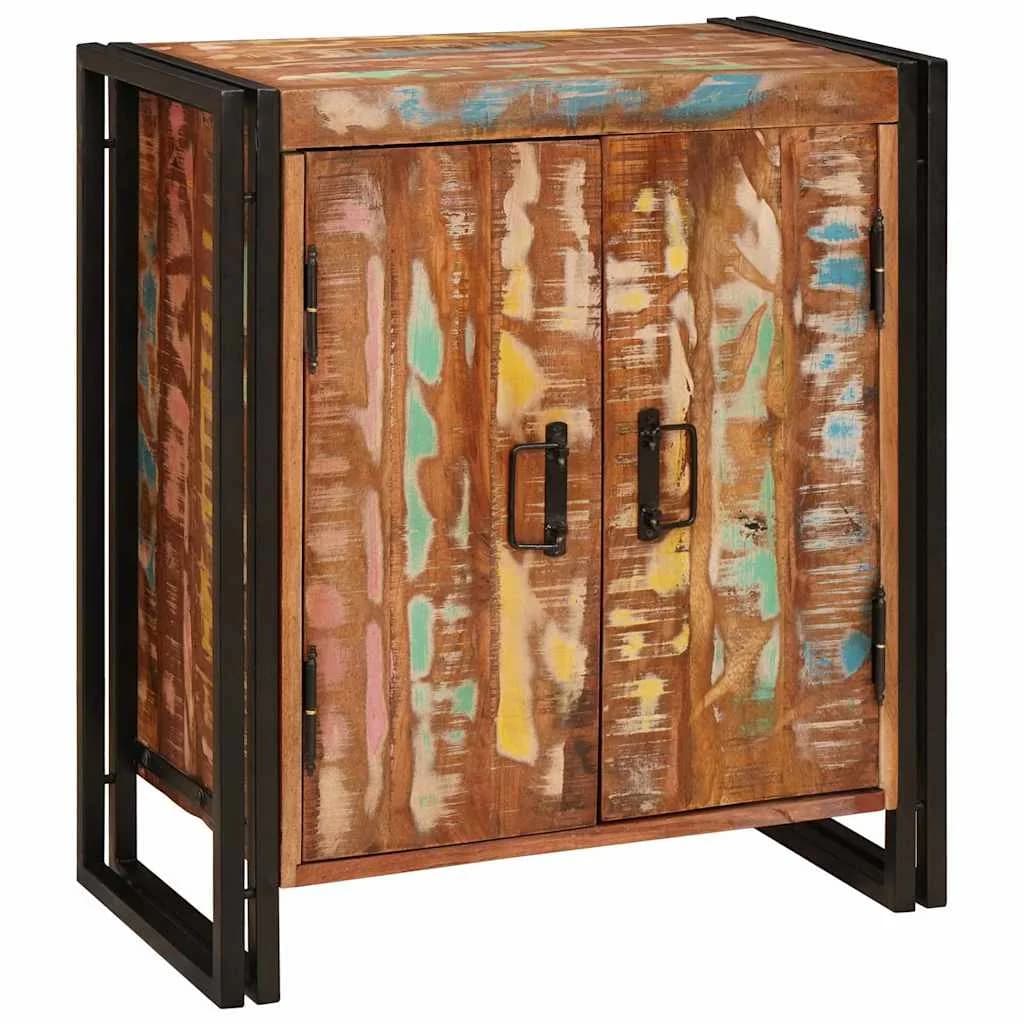 Nočna omarica večbarvno 66 x 35 x 76 cm trden predelan les - slika 3
