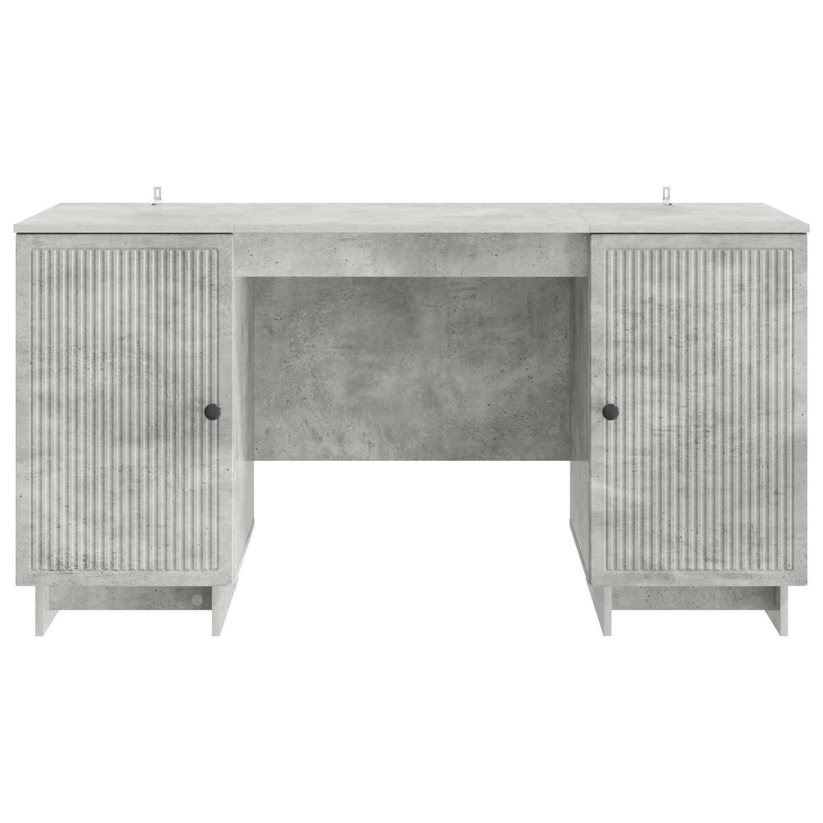 Miza Betonsko siva Inženirski les 142,5 x 50 x 75 cm - slika 5