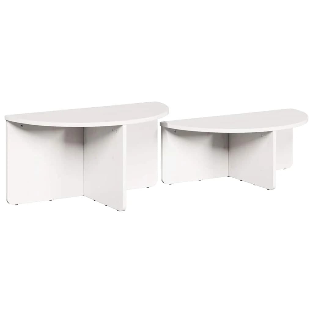 Klubska miza 2 kos Bela 79 x 39,5 x 40 cm Trdna borovina - slika 6